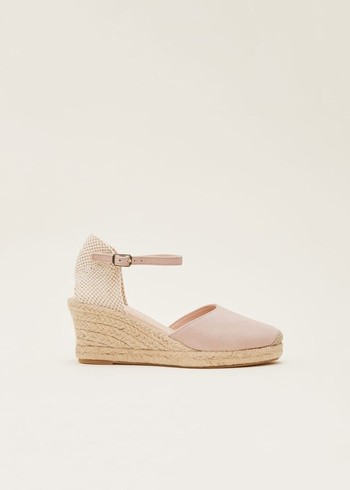 Phase Eight Strap Wedge Espadrille Flats Cream Canada | LBSNYT-078